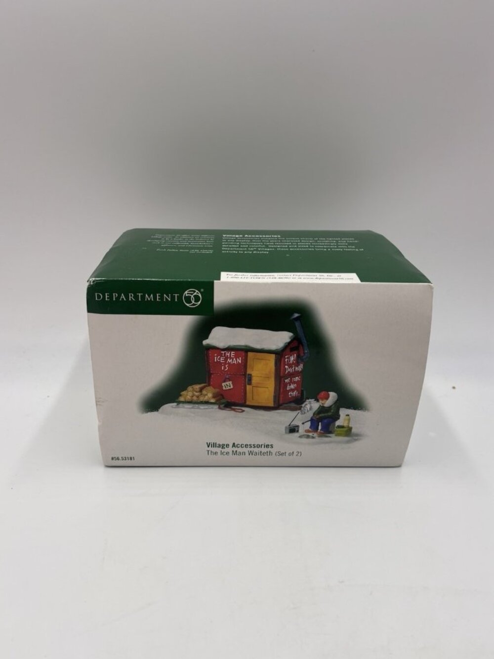 Department 56 Village Accessories - "The Ice Man Waiteth" - Set of 2 Ice Fishing